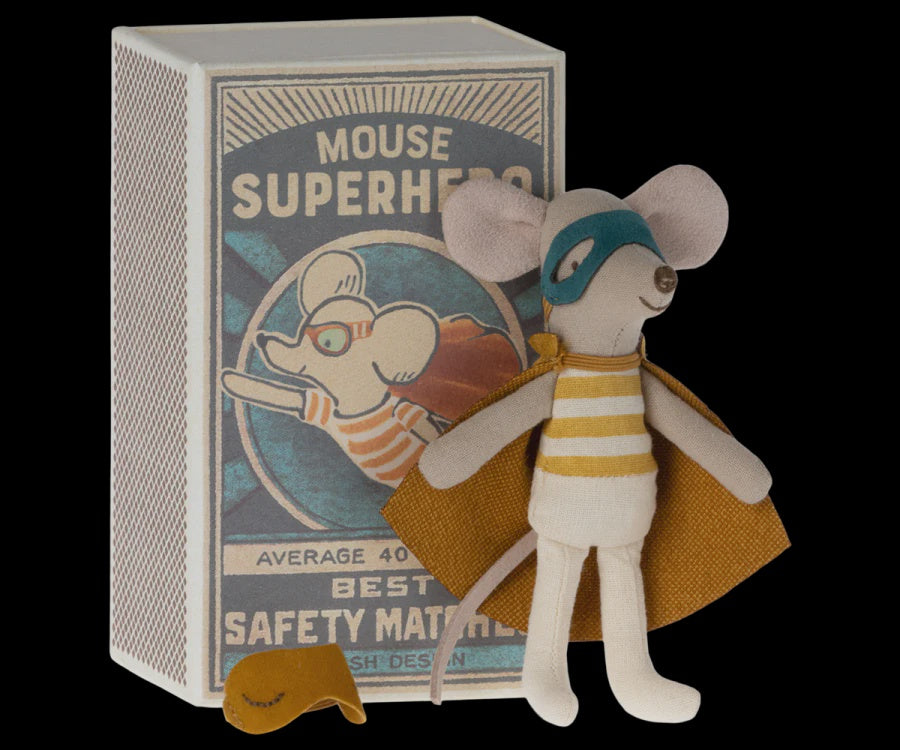 Maileg Superhero Mouse in Matchbox
