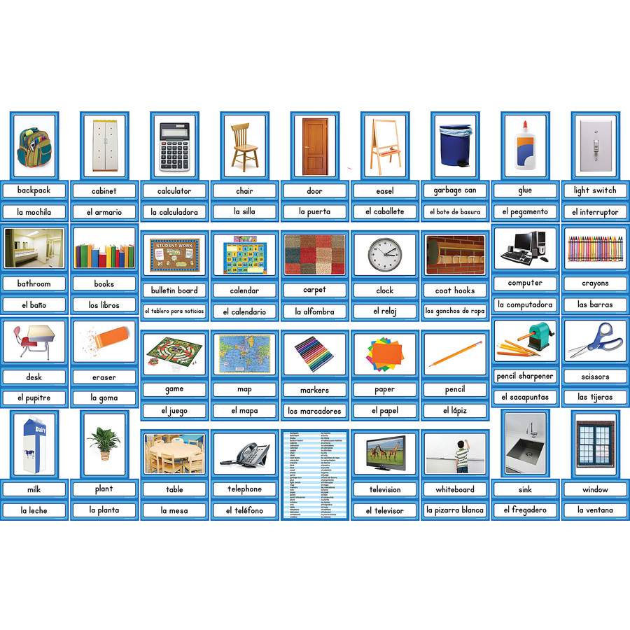 Spanish English Classroom Labels Instructional Accents