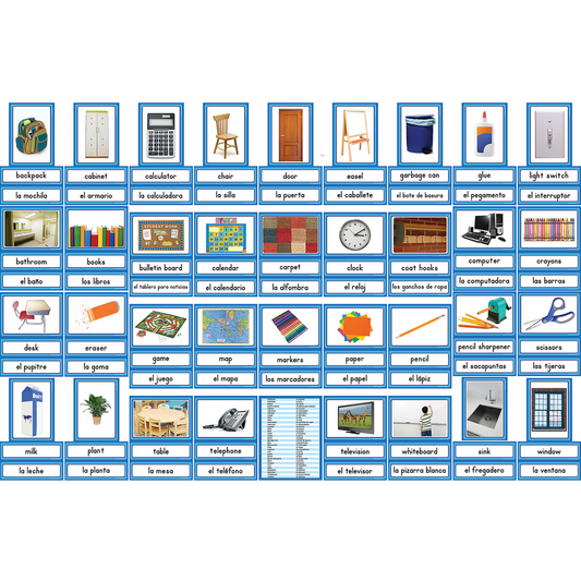 Spanish English Classroom Labels Instructional Accents