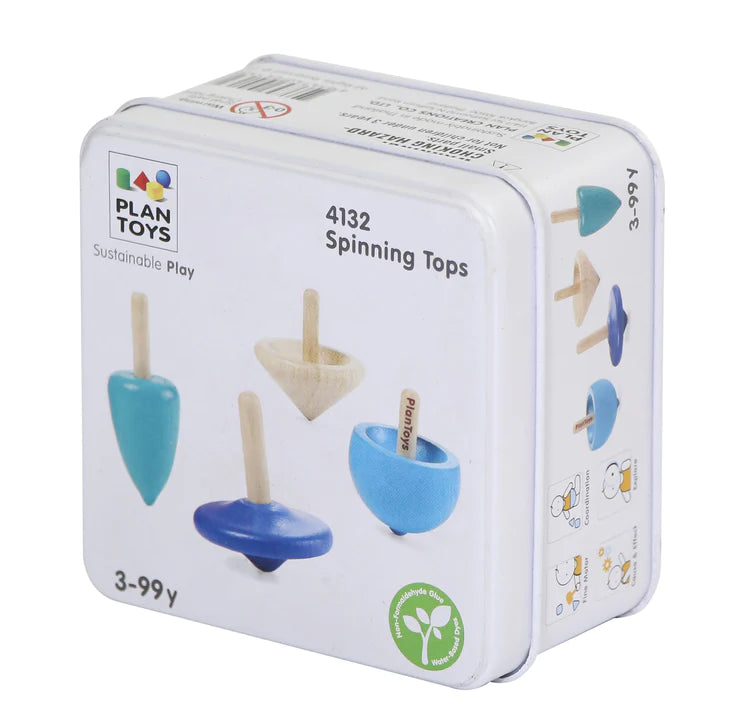 Plan Mini Spinning Tops in Tin
