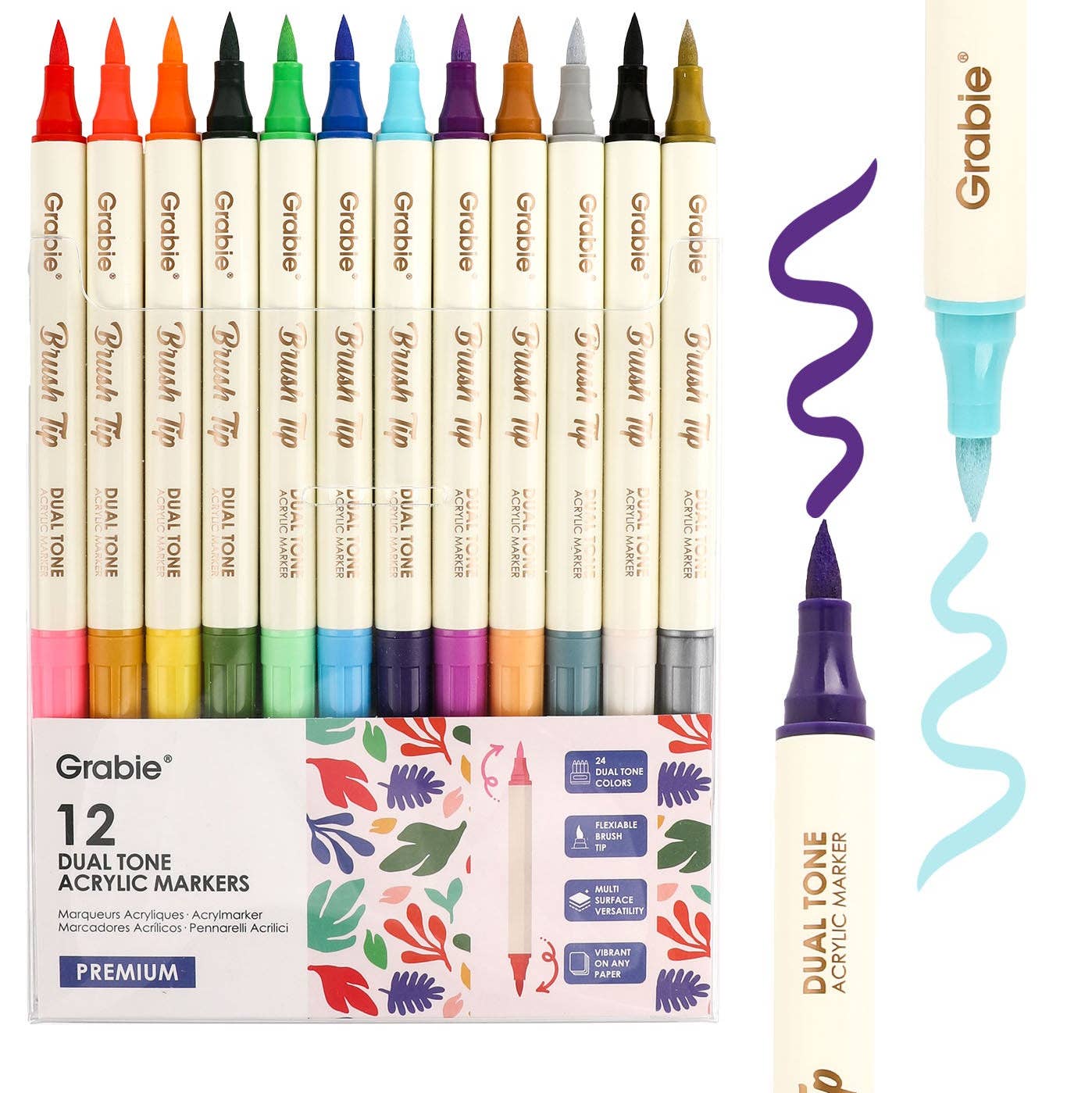 Dual Tone Brush Tip Acrylic Paint Marker