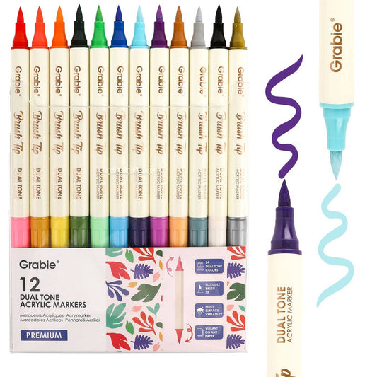 Dual Tone Brush Tip Acrylic Paint Marker