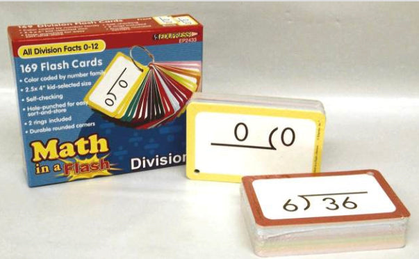 Math in a Flash Card Set Division