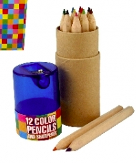 12 Color Pencils W/Sharpener